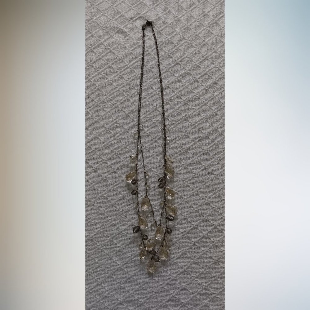 Ann Taylor Loft Fashion Two String In Cascade Necklace Plastic Stones